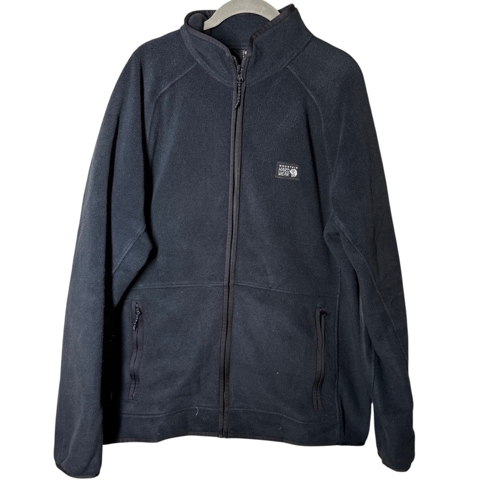 Mountain Hardwear Men's Black Fleece Jacket with Stand Collar